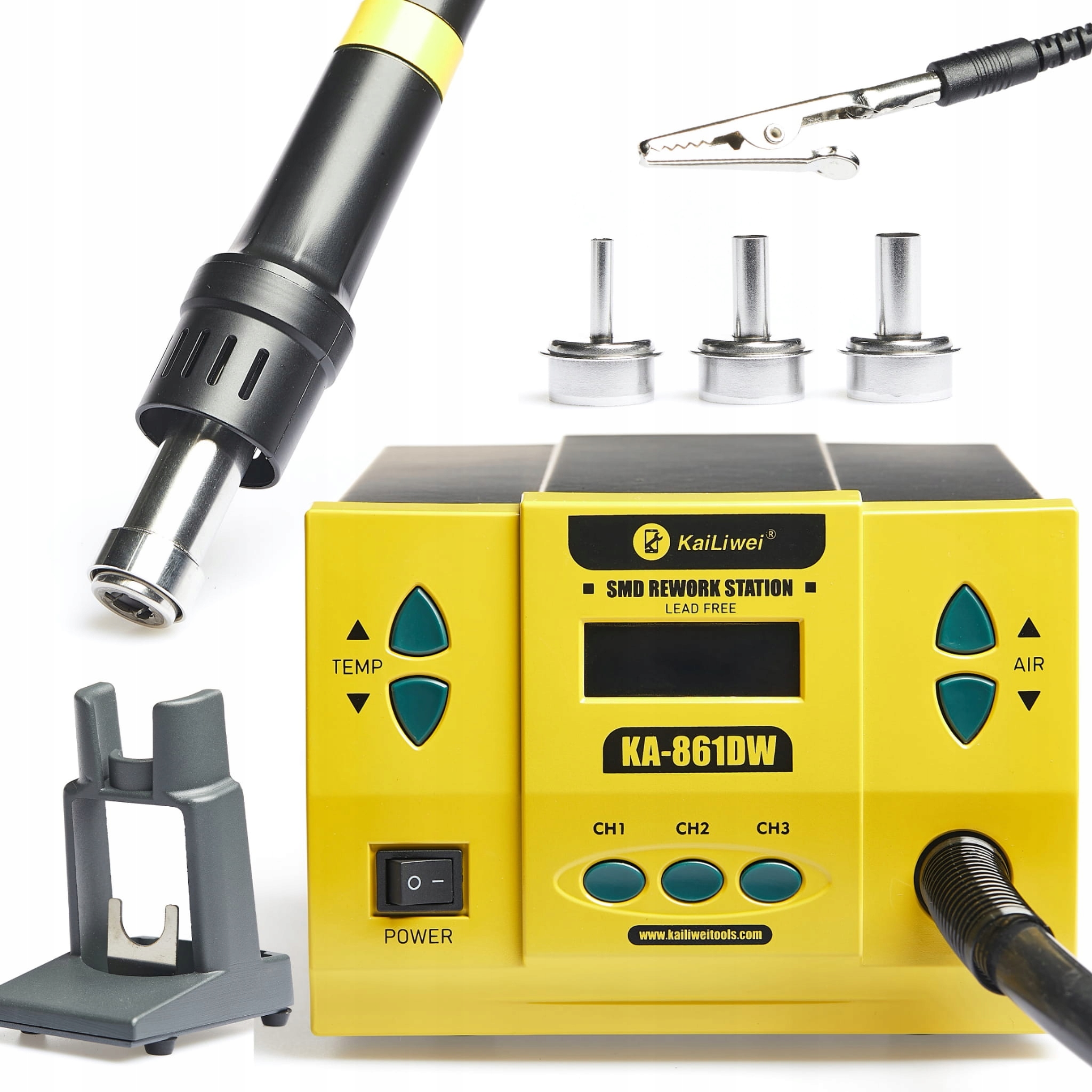 Kailiwei KA-861DW odpowiednik Quick 861DW Stacja Hot Air 1000W 3 dysze