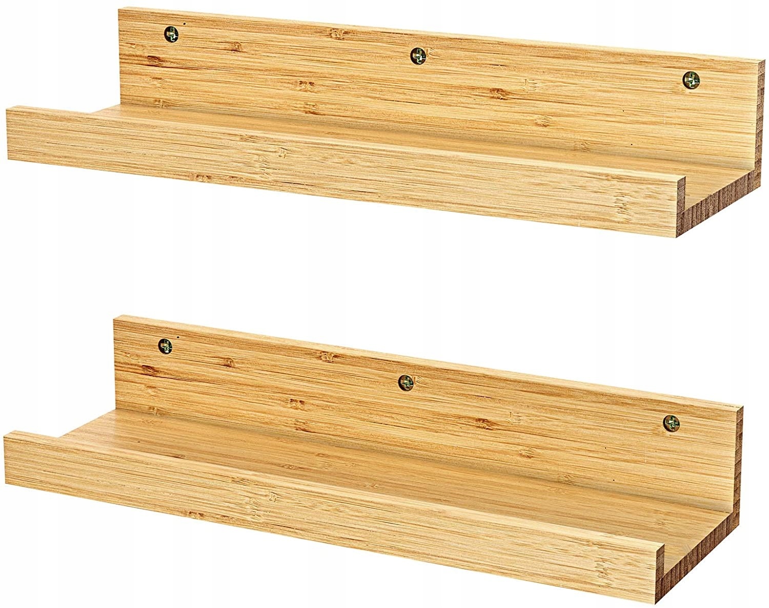

Zestaw 2 Półek Wiszących Ściennych Bambus 40x13cm