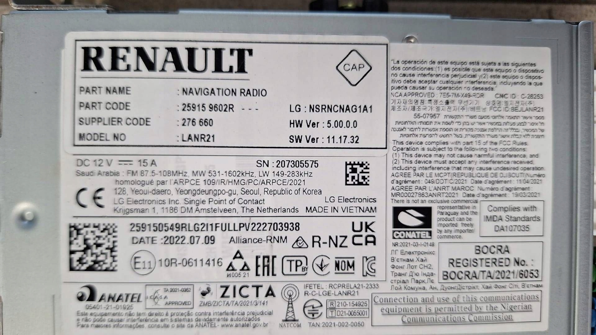 Stacja multimedialna player navigation Renault Austral 259159602R
