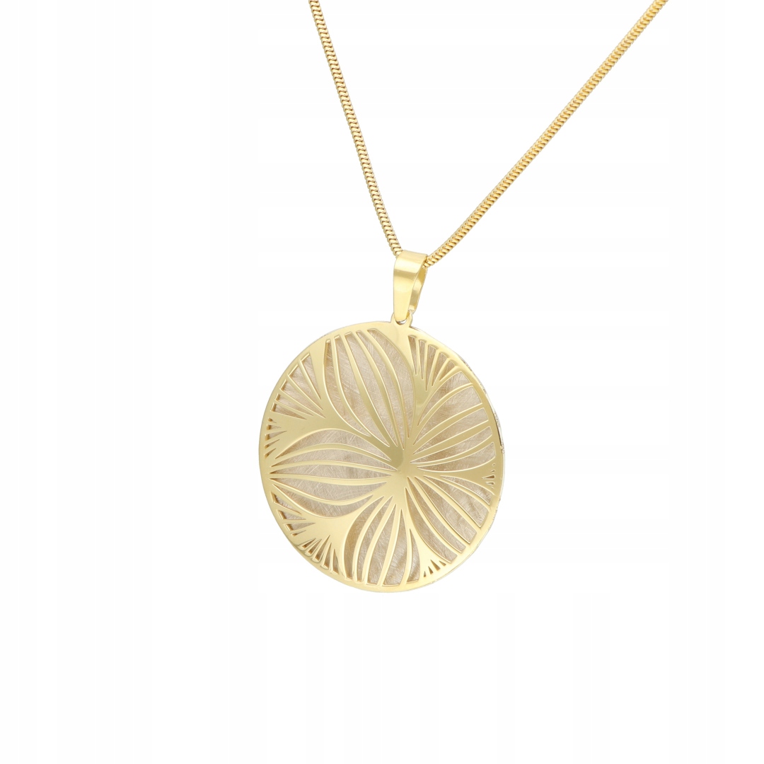 Přívěsek kulatý s květem stříbro, rhodiovaný, pozlacený