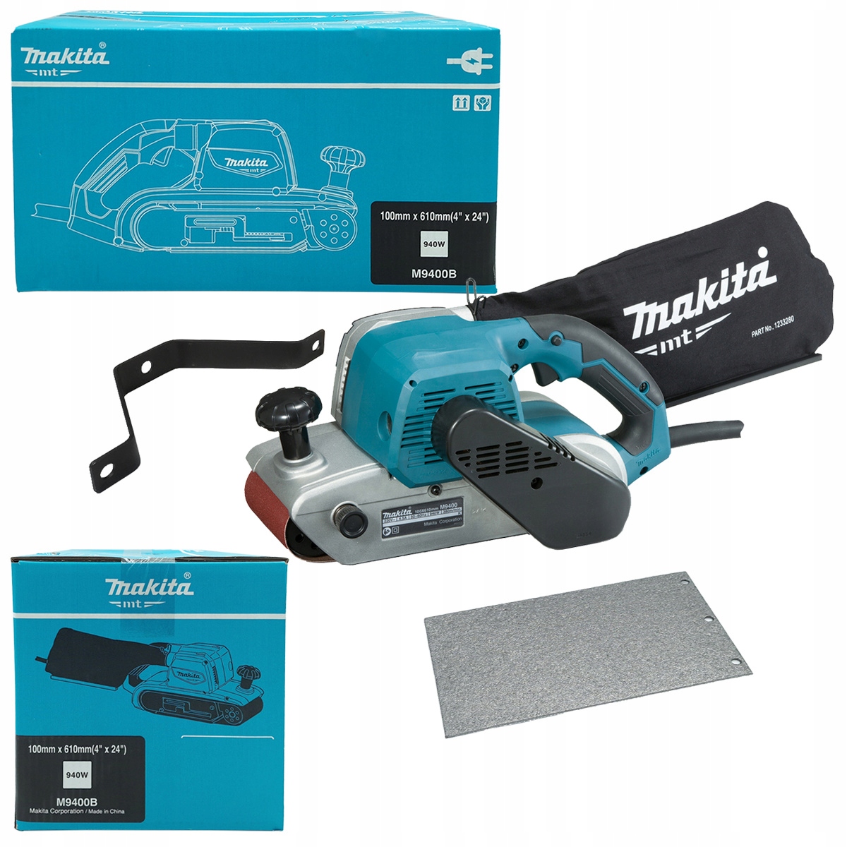 Makita Mt Szlifierka taśmowa sieciowa 940W 230V 100x610mm M9400B