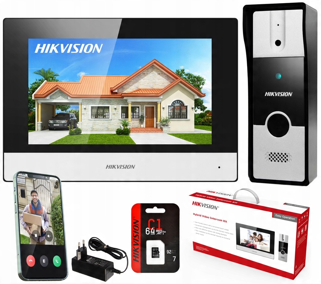 

Wideo domofon Hikvision LCD Aplikacja 7'' LCD 64Gb