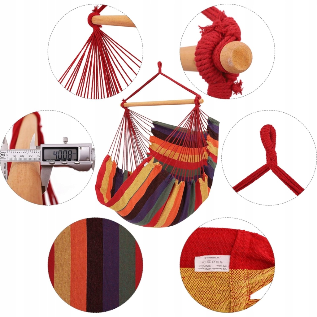 Křeslo Závěsné křeslo Houpací síť s tyčí na terasu do zahrady XXL