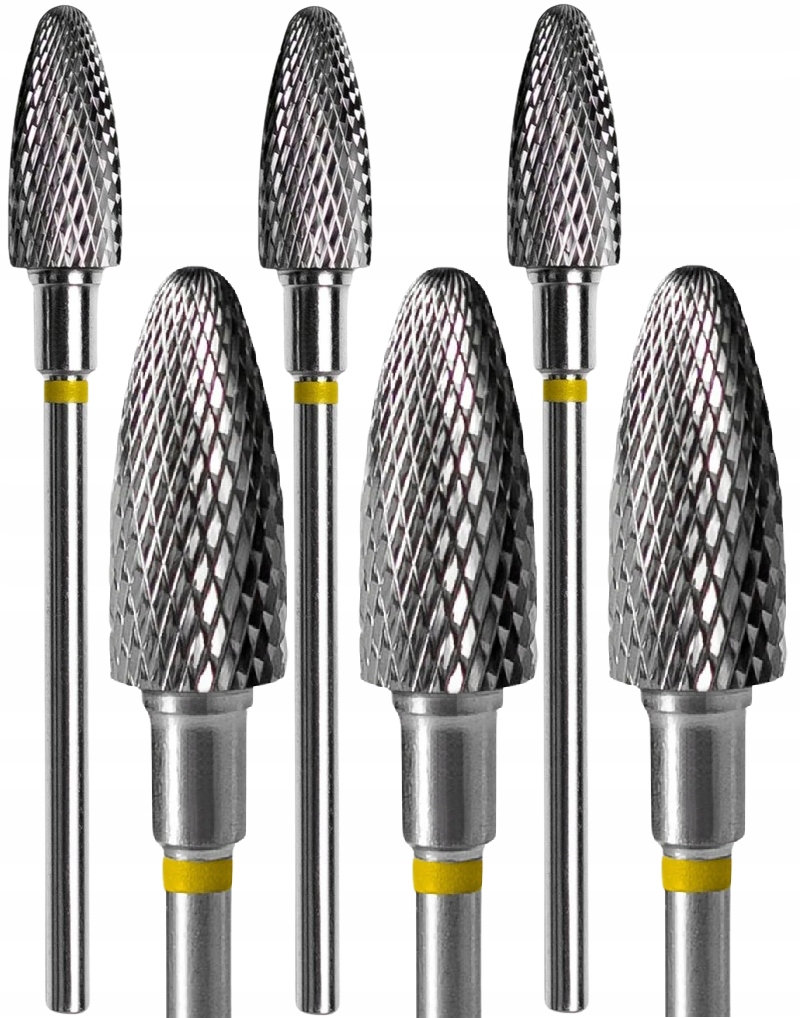 3 x Staleks Fréza ze slinutého karbidu Kužel Kulatý Žlutý Průměr 6 mm