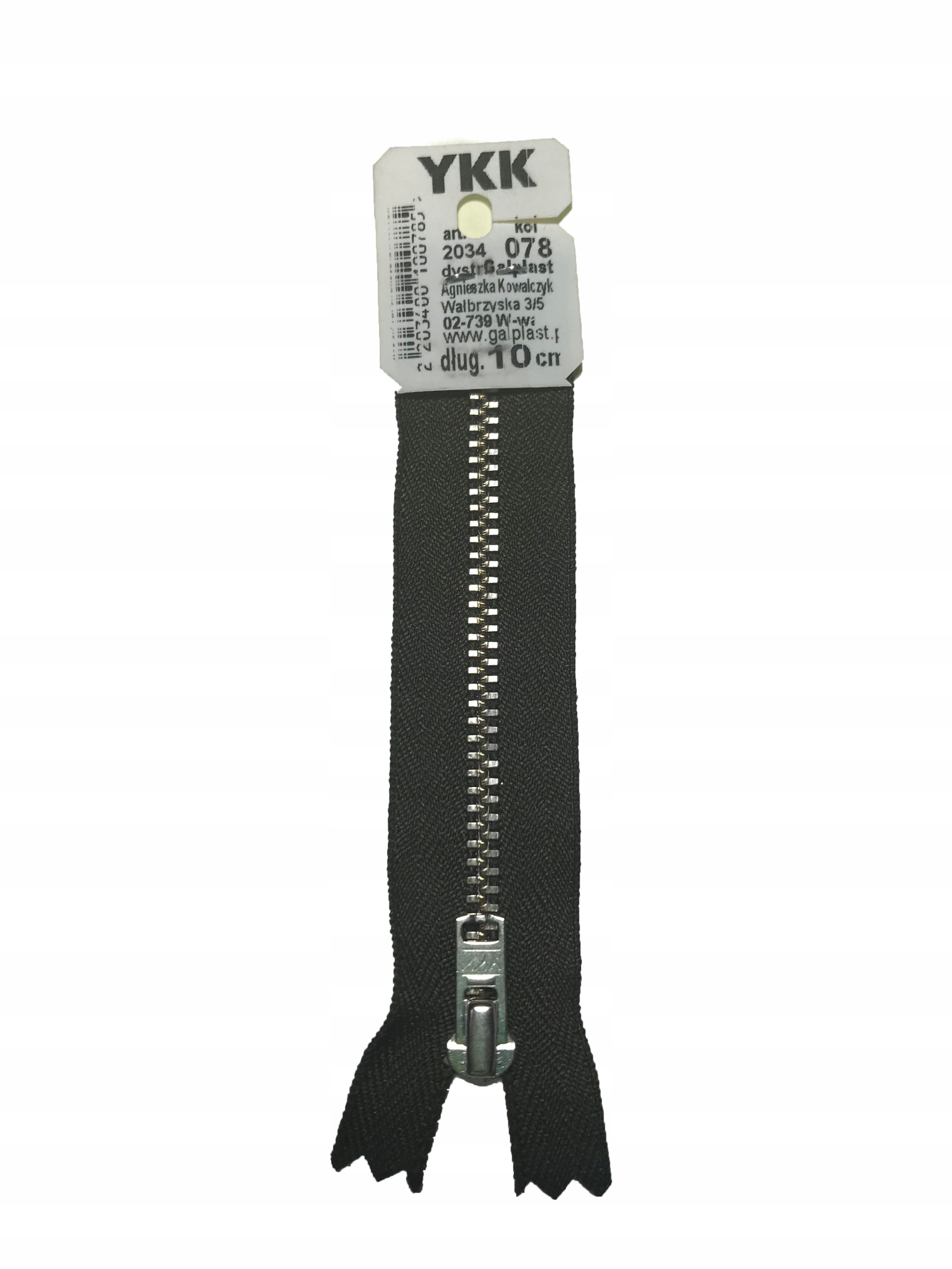 Ykk zamek metalowy 10cm do spodni zieleń khaki