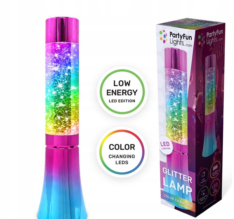 Dekorativní Led lampa se třpytkami Láva Lampa Glitter 32 cm brokátová Usb bat