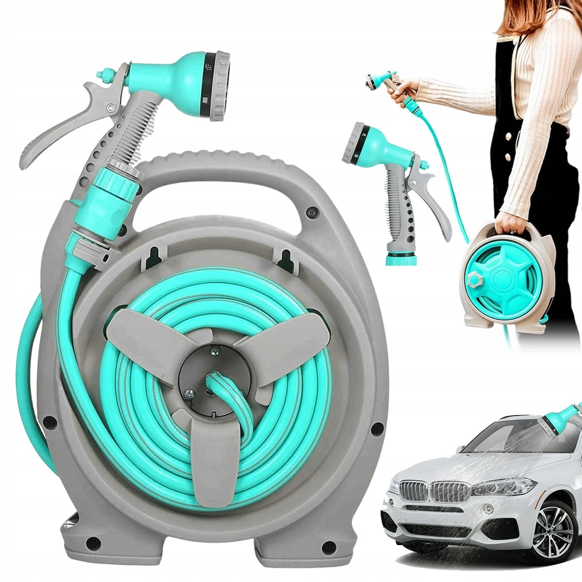Pistole na vodu 6 funkcí s hadicí 15 m pro mytí a koupání zvířat
