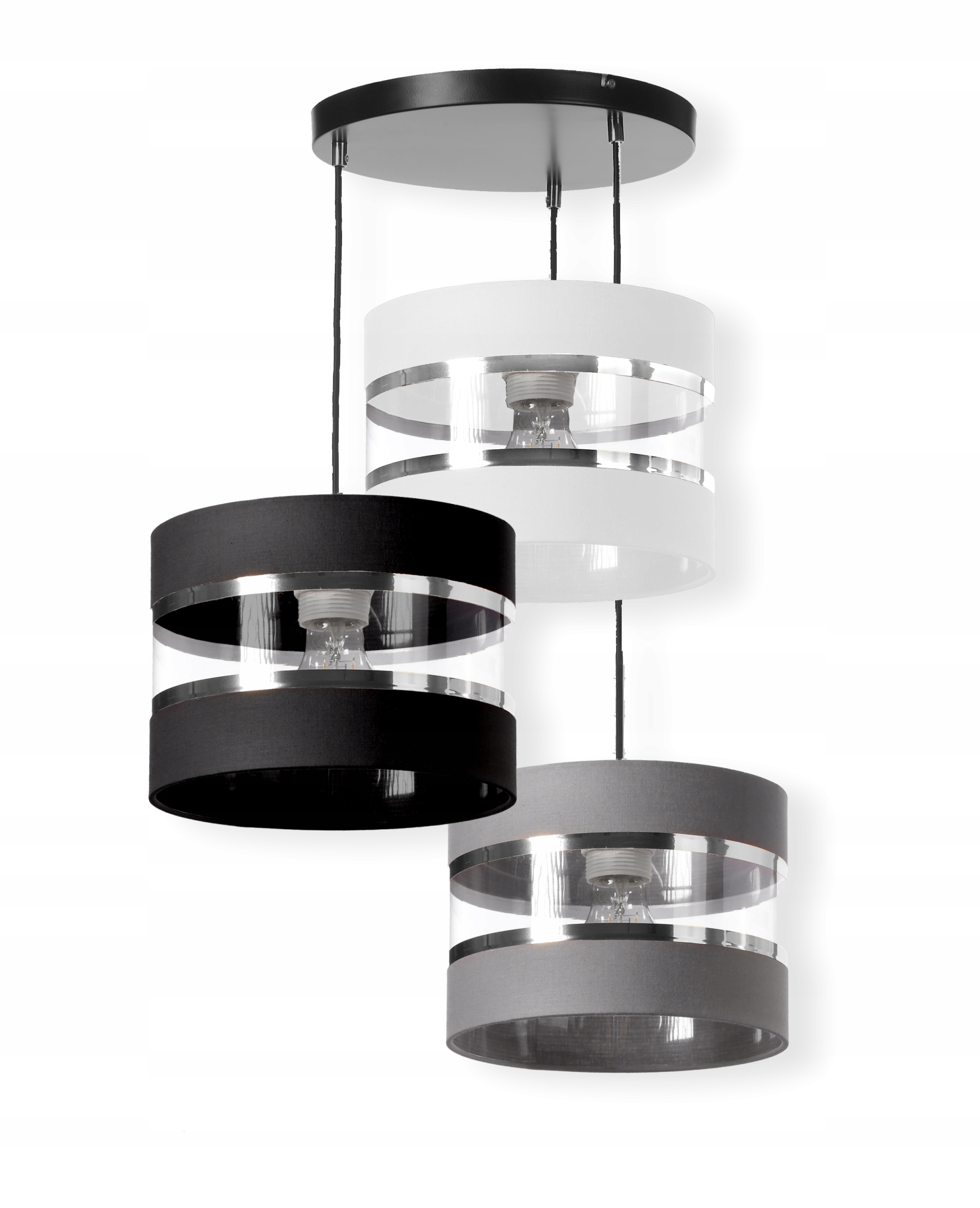 Lampa Wisząca Z Abażurami 3PŁ Led Edison