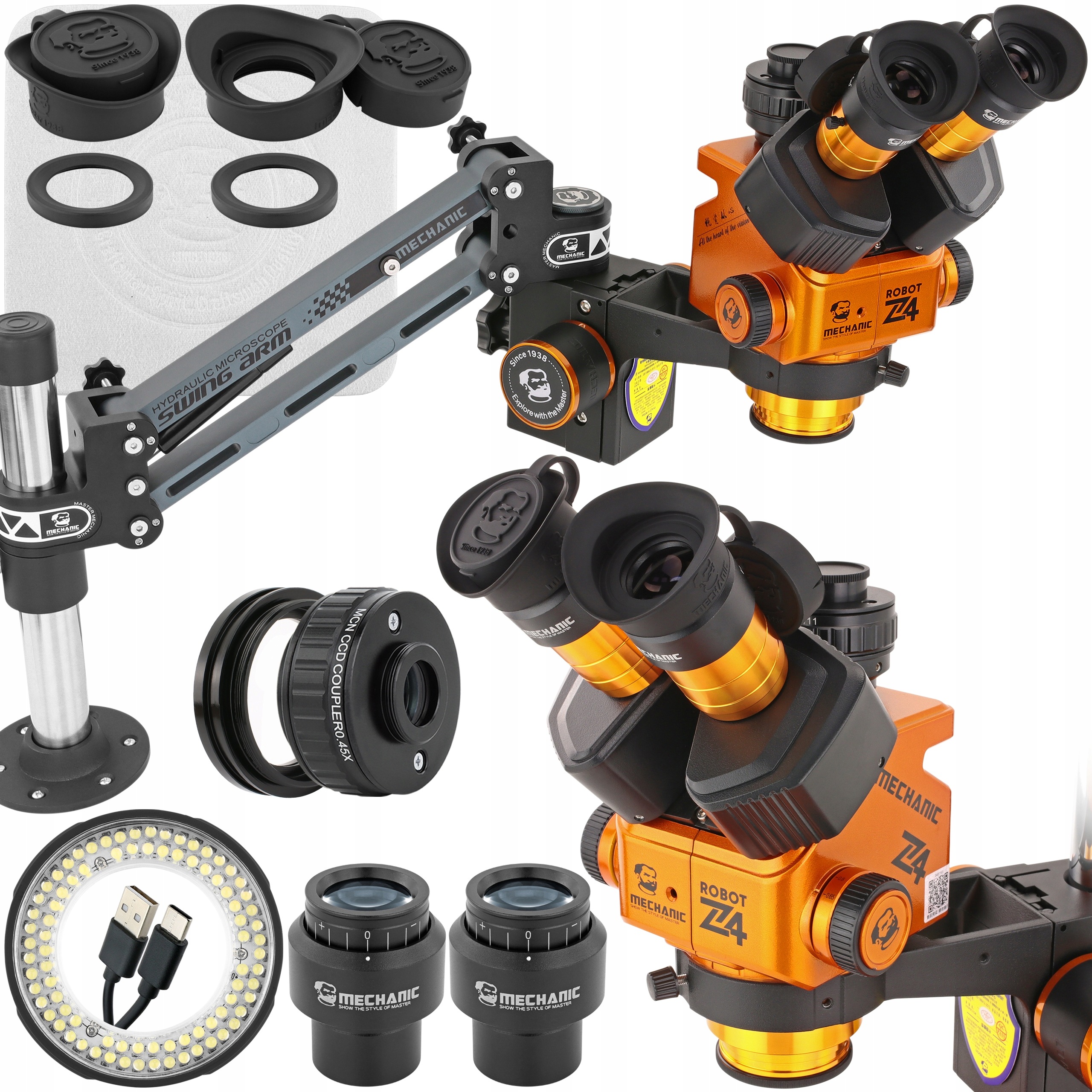 Stereoskopický Mikroskop Mechanic Robotics Z4 6.5-60x 84xLED Ramie DVS-1