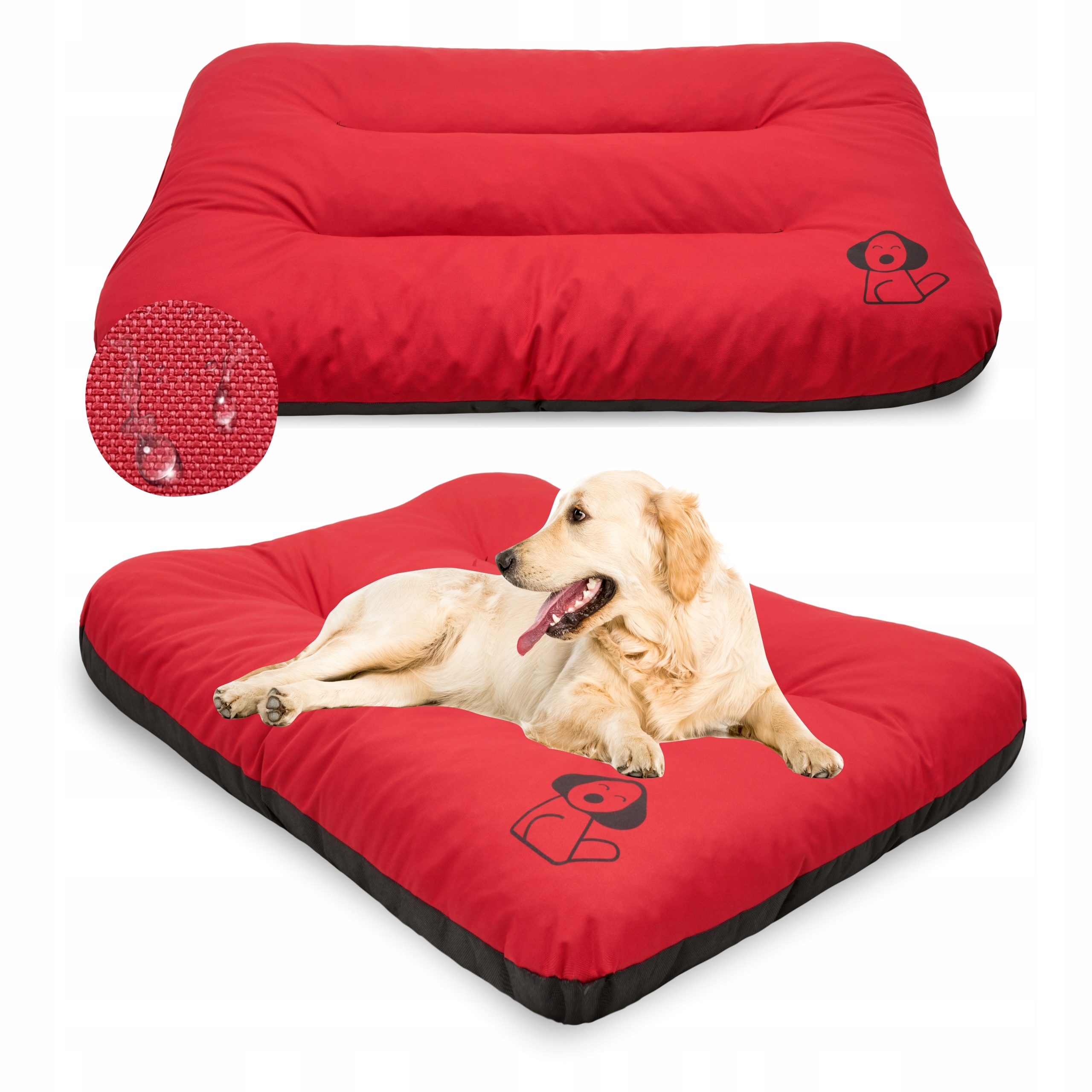 Levně Velká matrace pro psa 100x70 XXL výrobce pohovka poduška lehátko Červená