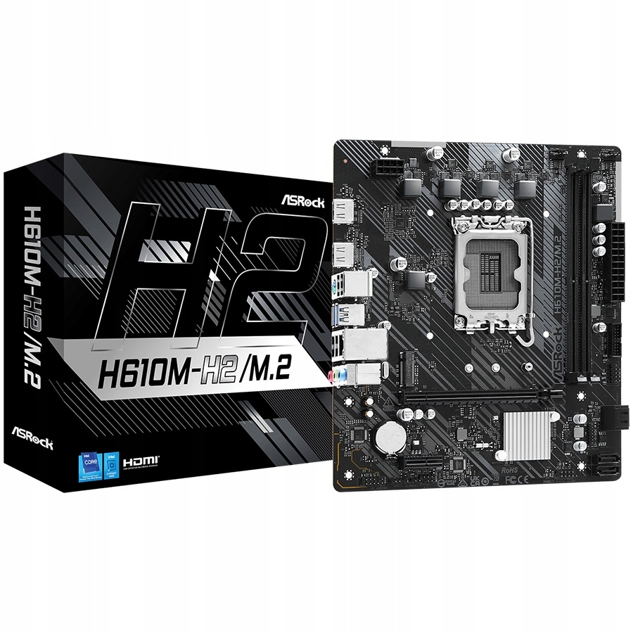 Asrock Základná Doska H610 M H2 M2 LGA1700 DDR4 Matx Pre Intel Core I3 I5 I7