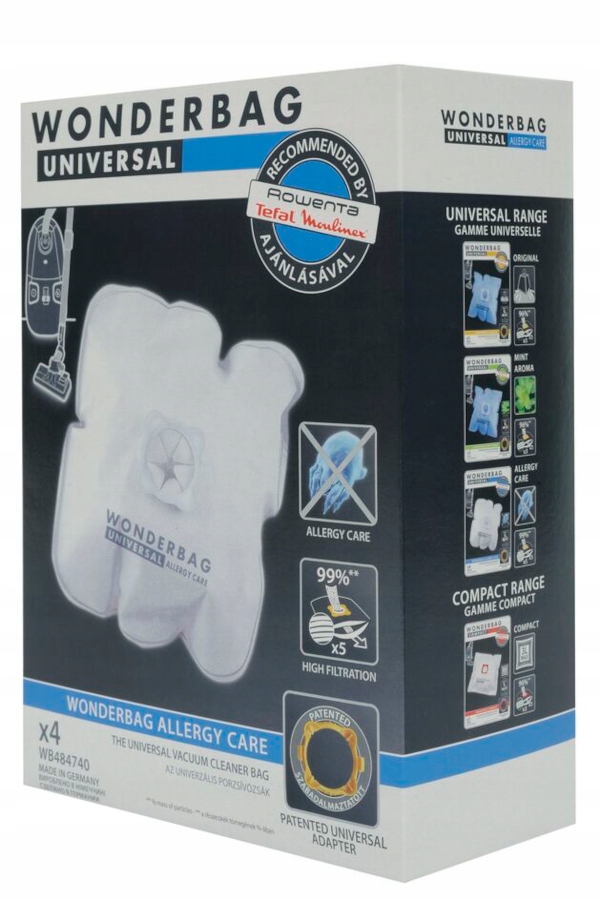 

Worki do odkurzacza Rowenta Wonderbag WB4847 4szt