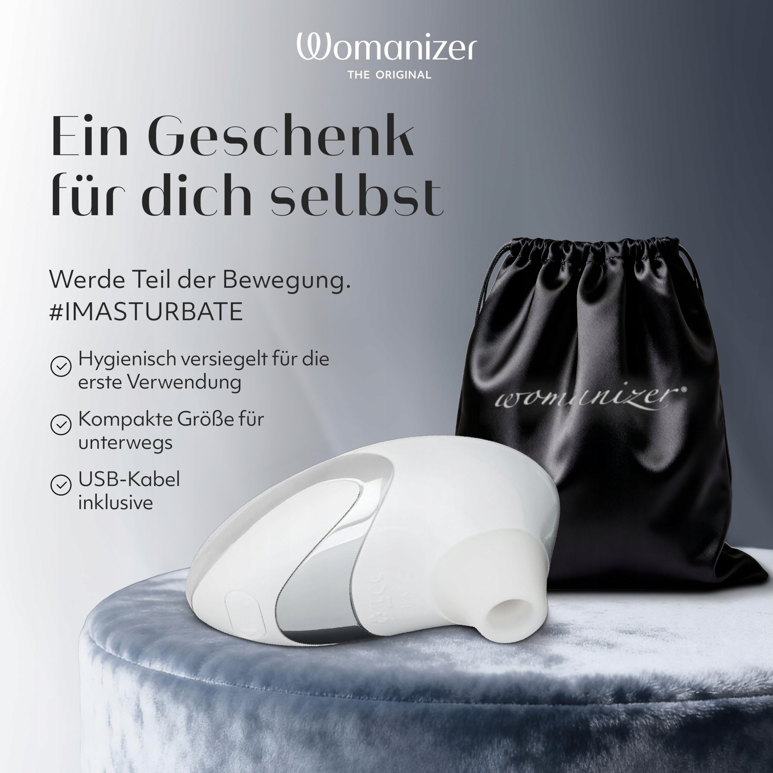 WOMANIZER PRO W500 Stymulator Klitorisu 12 Poziomów Wodoodporny Biały — miniatura 8