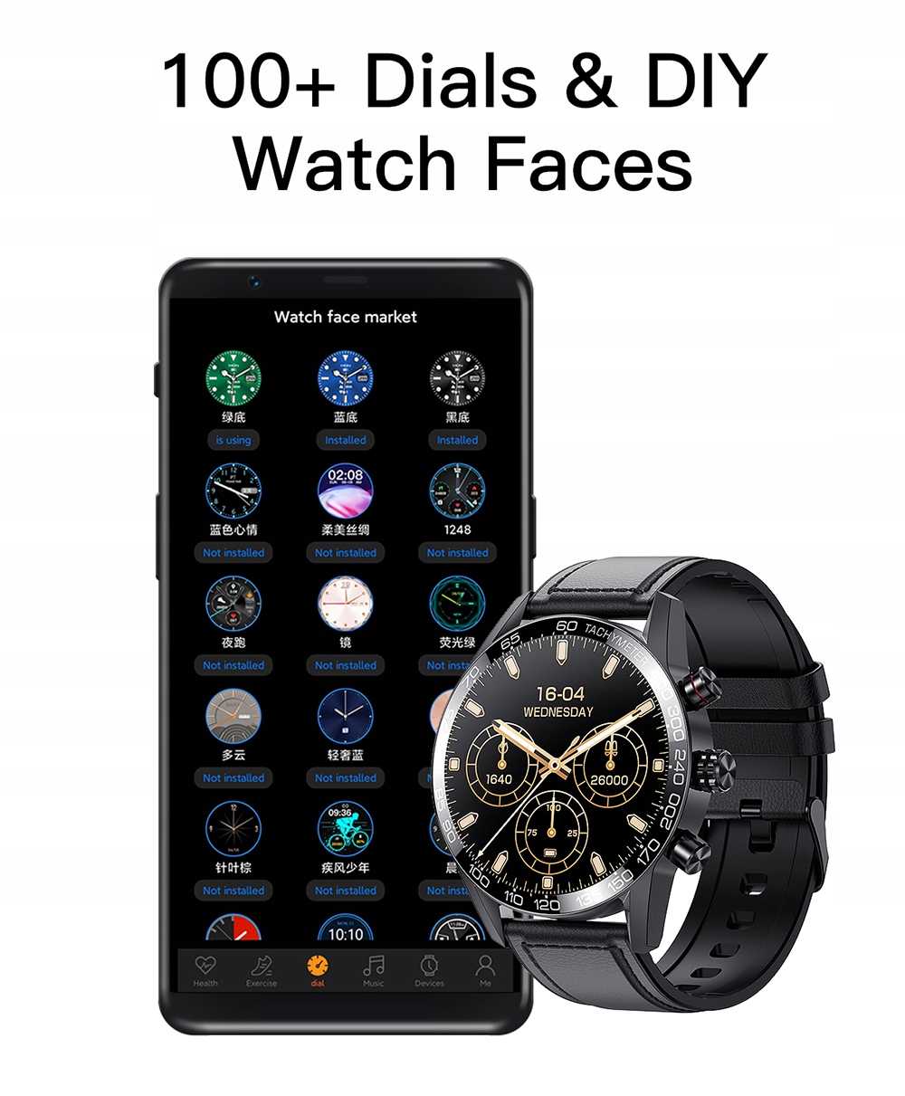 Smart Watch Bluetooth Bracelet Watch Kolor dominujący czarny