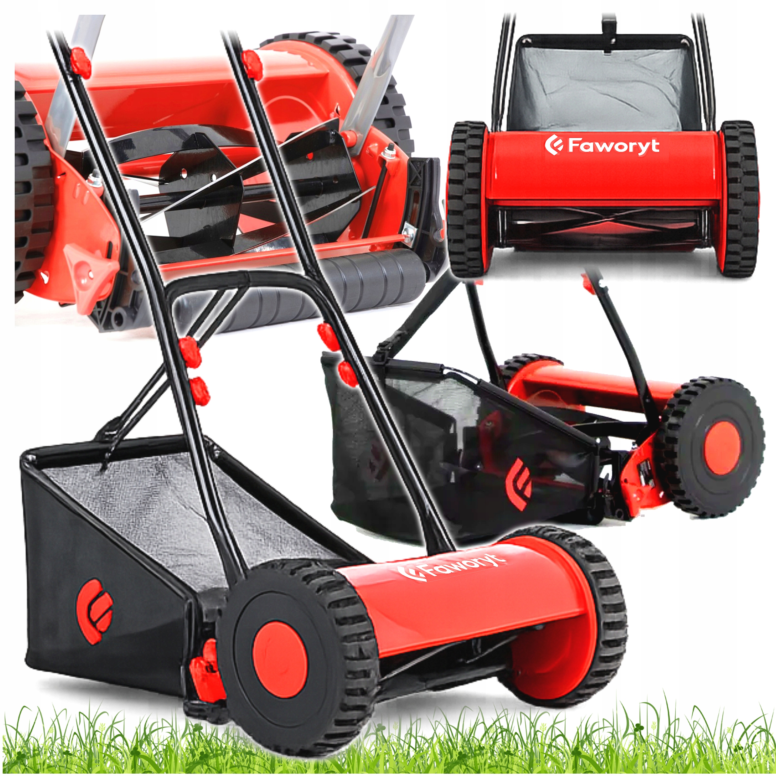 Ruční Tlačná Mechanická Bubnová Sekačka TKR300 S Košem 30 cm 14-47 mm