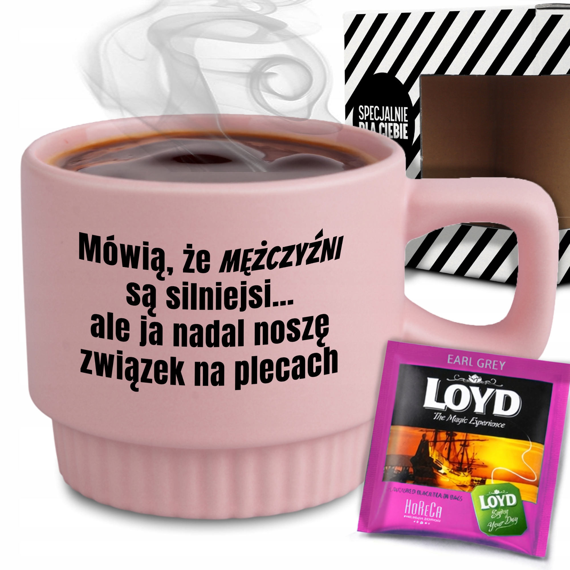 Ryhovaný Hrnček V Krabici Ružový Čaj Nosím Na Chrbte Ako Darček