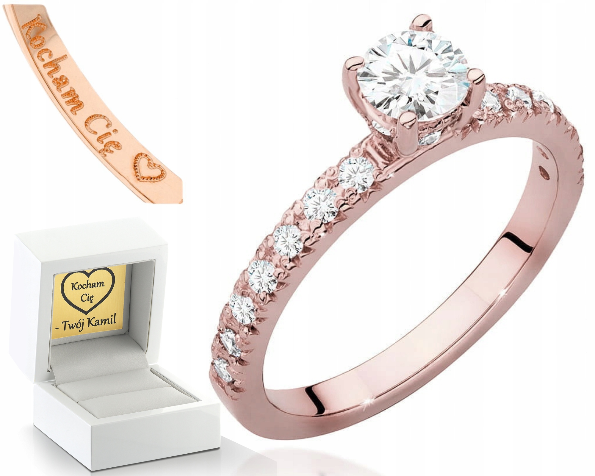 Růžové Zlato Prstýnek 585 S Laboratorními Diamanty Elegance