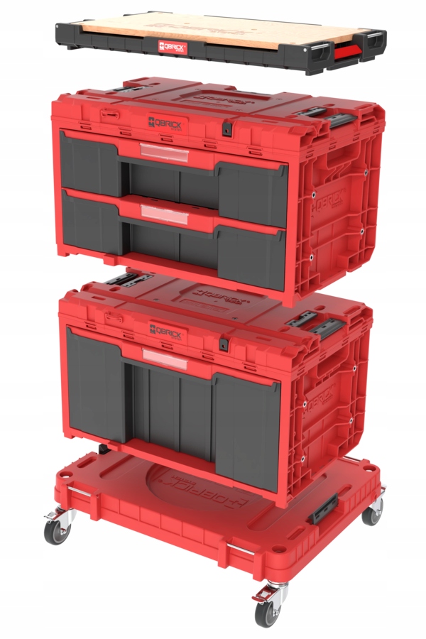 Sada boxů na nářadí Qbrick System One Red Workshop Drawers Set 7