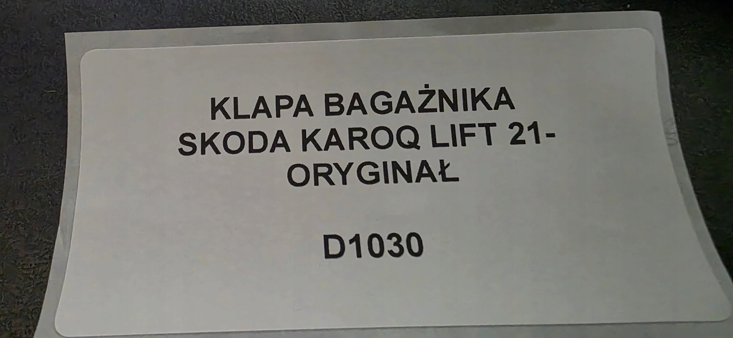 trunk door boot SKODA KAROQ LIFT 21- original