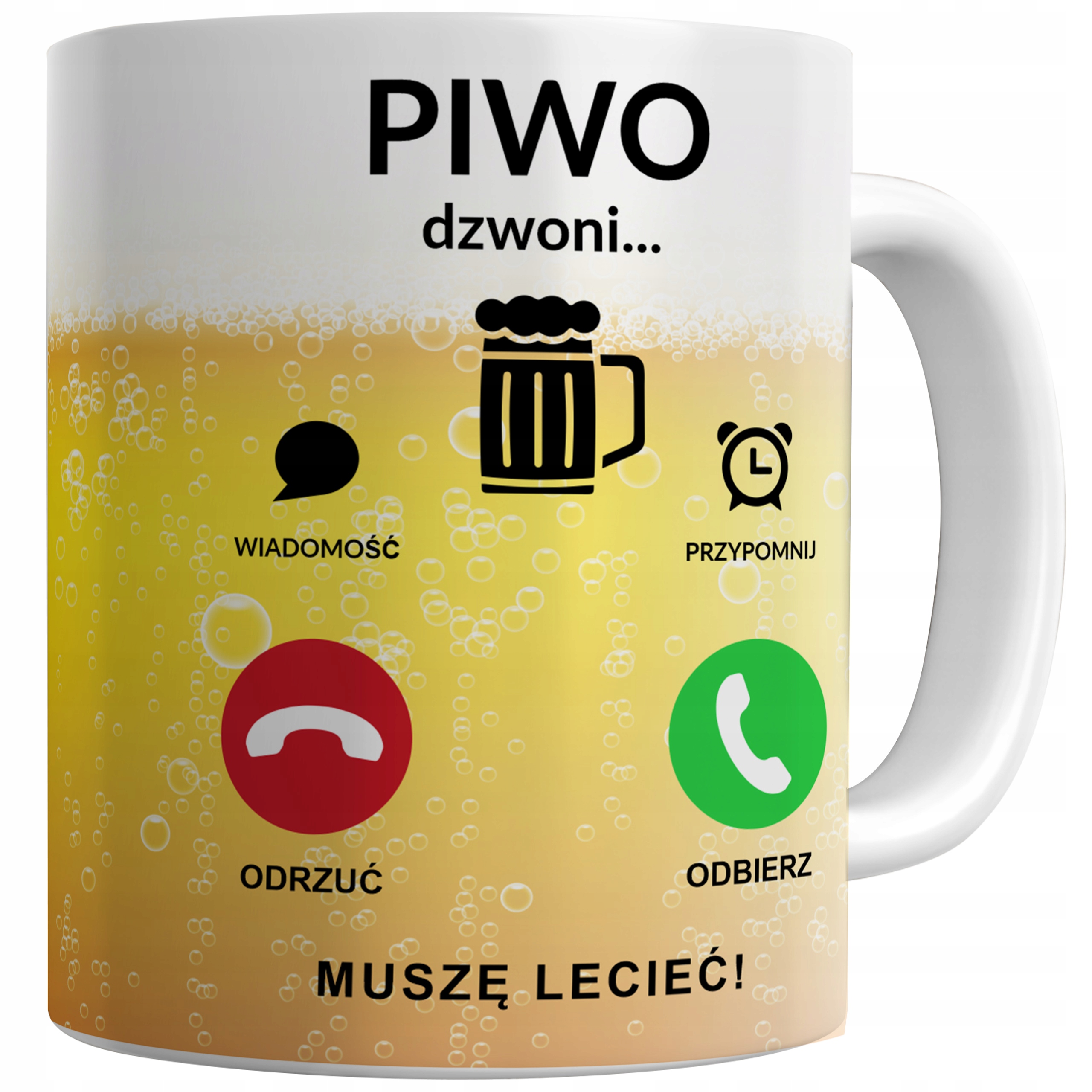 

Kubek Z Nadrukiem Piwo Dzwoni Śmieszny