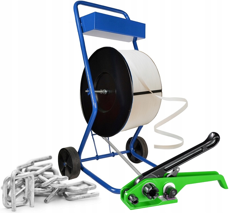 PP 12mm ZESTAW DO SPINANIA PALET paczek PP WÓZEK SPINKI NAPINACZ EAN (GTIN) 6935734077063