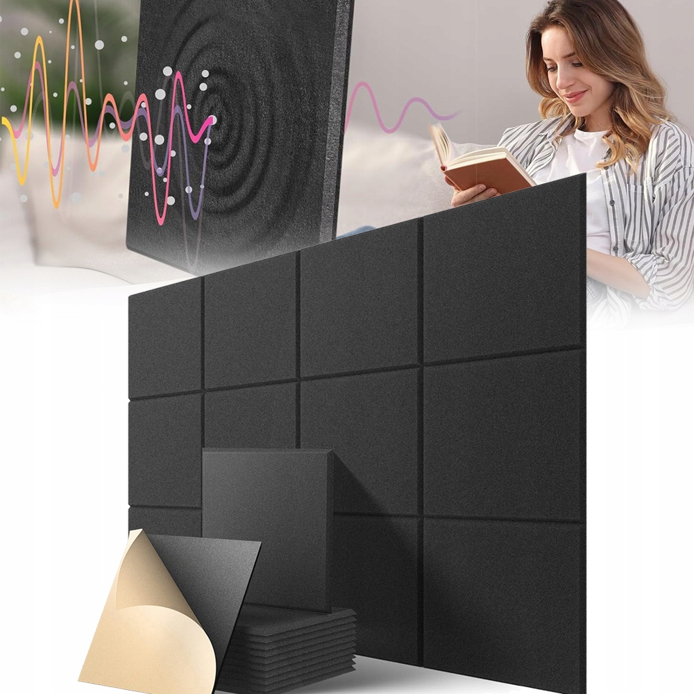 Akustická pěna Čtverec s fází, oboustranný dekorativní panel do obývacího pokoje 30 cm