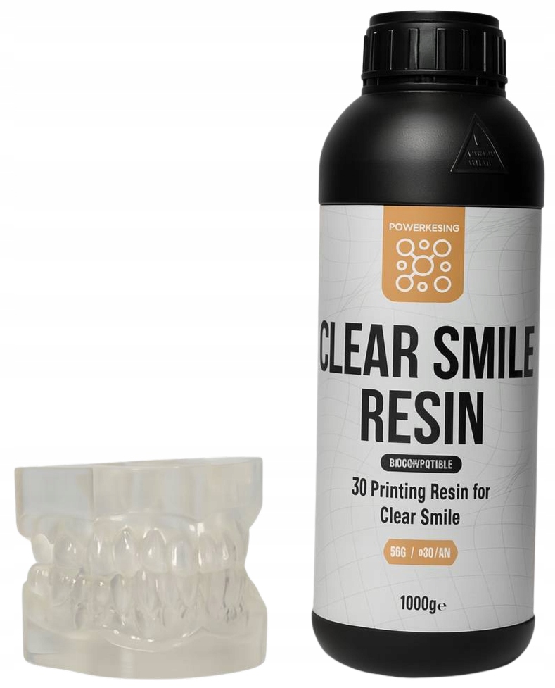 Uv živica PowerResins Clear Smile Aligner Zubná 1kg pre 3D tlačiareň