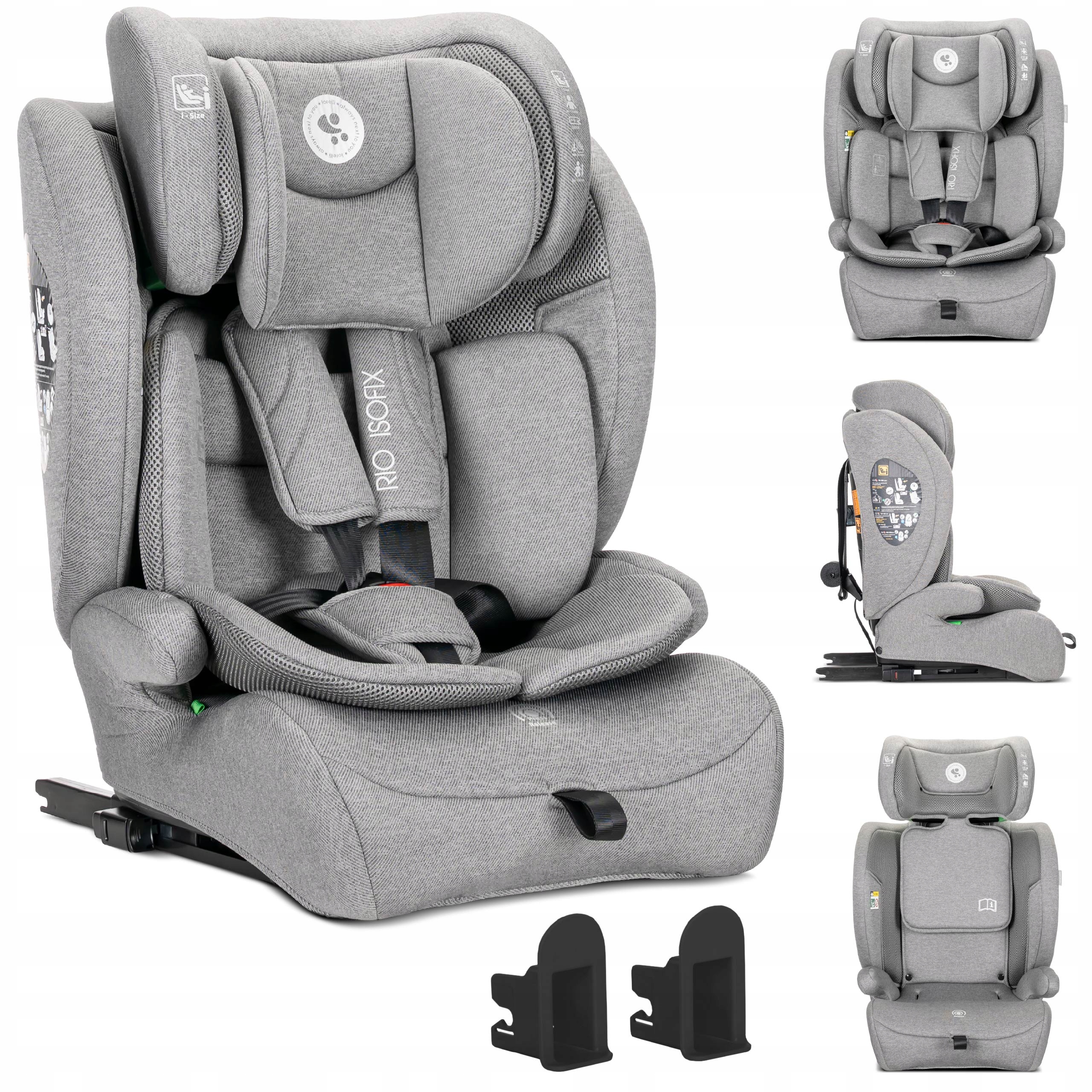 Fotelik samochodowy I-Size Isofix 9-36 kg Top Tether pasy Lorelli Rio