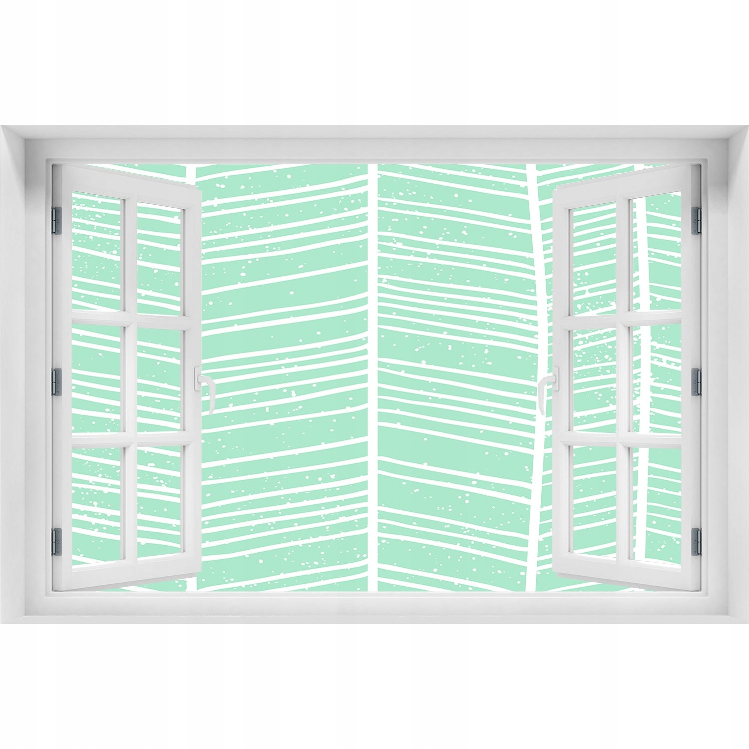 

3D Okno Naklejka na ścianę Jodełka wzór 120x80