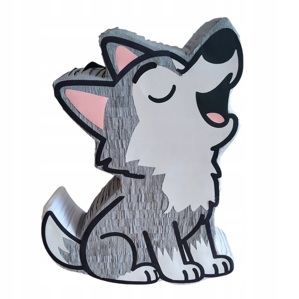 Piniata Wilk Pies Husky Urodziny Dziecka wilczek pinata 45x38x10 Handmade