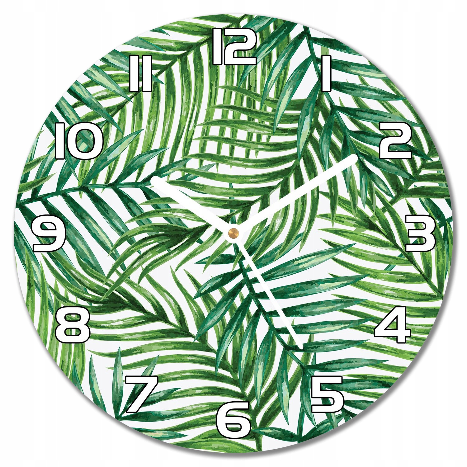 

Szklany zegar na ścianę Egzotyczne liście f30 cm