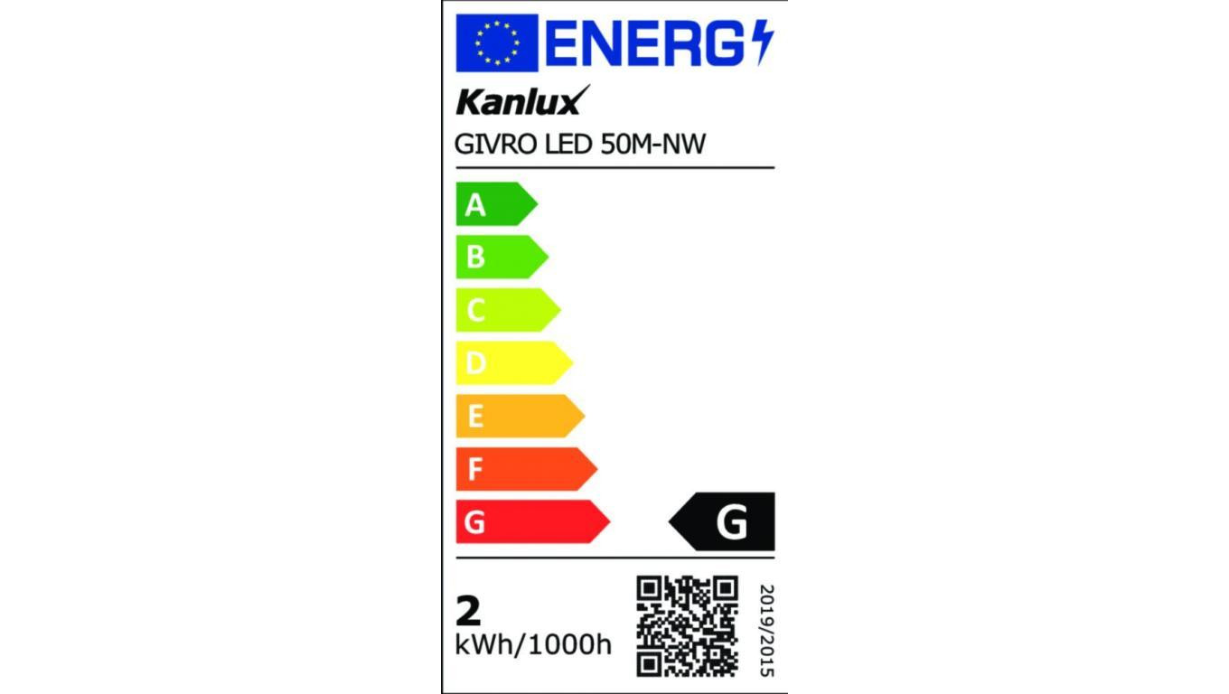 Wąż świetlny Givro Led 50M-NW 2W/M 120lm/m 4000K IP65 rolka 50mb Odporność