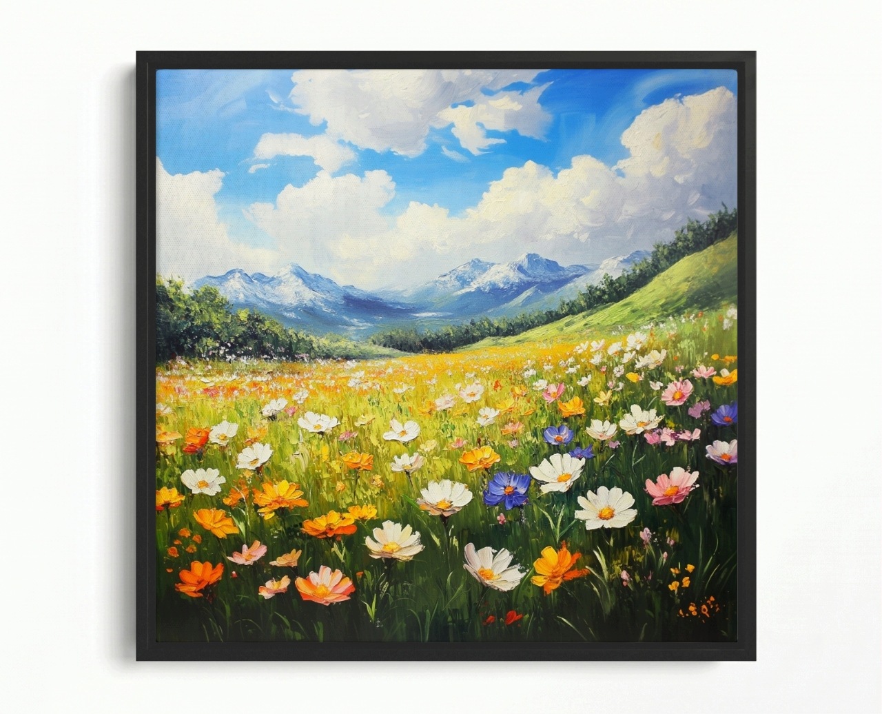 Obraz Rám American Box Horská Lúka Poľné Kvety Jarná Krajina 60x60