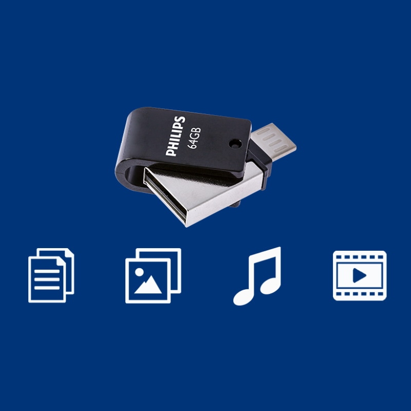Pendrive 2in1 Philips microUSB, USB 2.0 64 GB, OTG Model 2in1 OTG