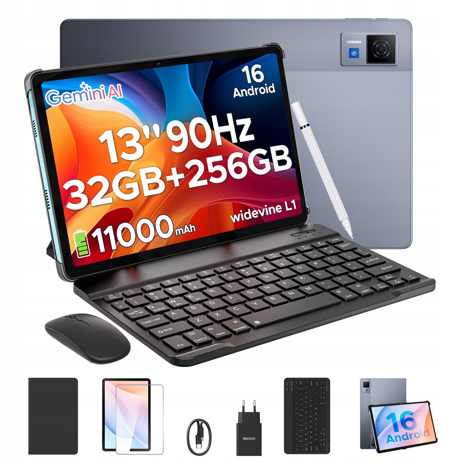 Doogee U13 Tablet FHD+13“ Android16 32+256GB 11000mAh PEN/KEYB/90Hz/13MP/BT5