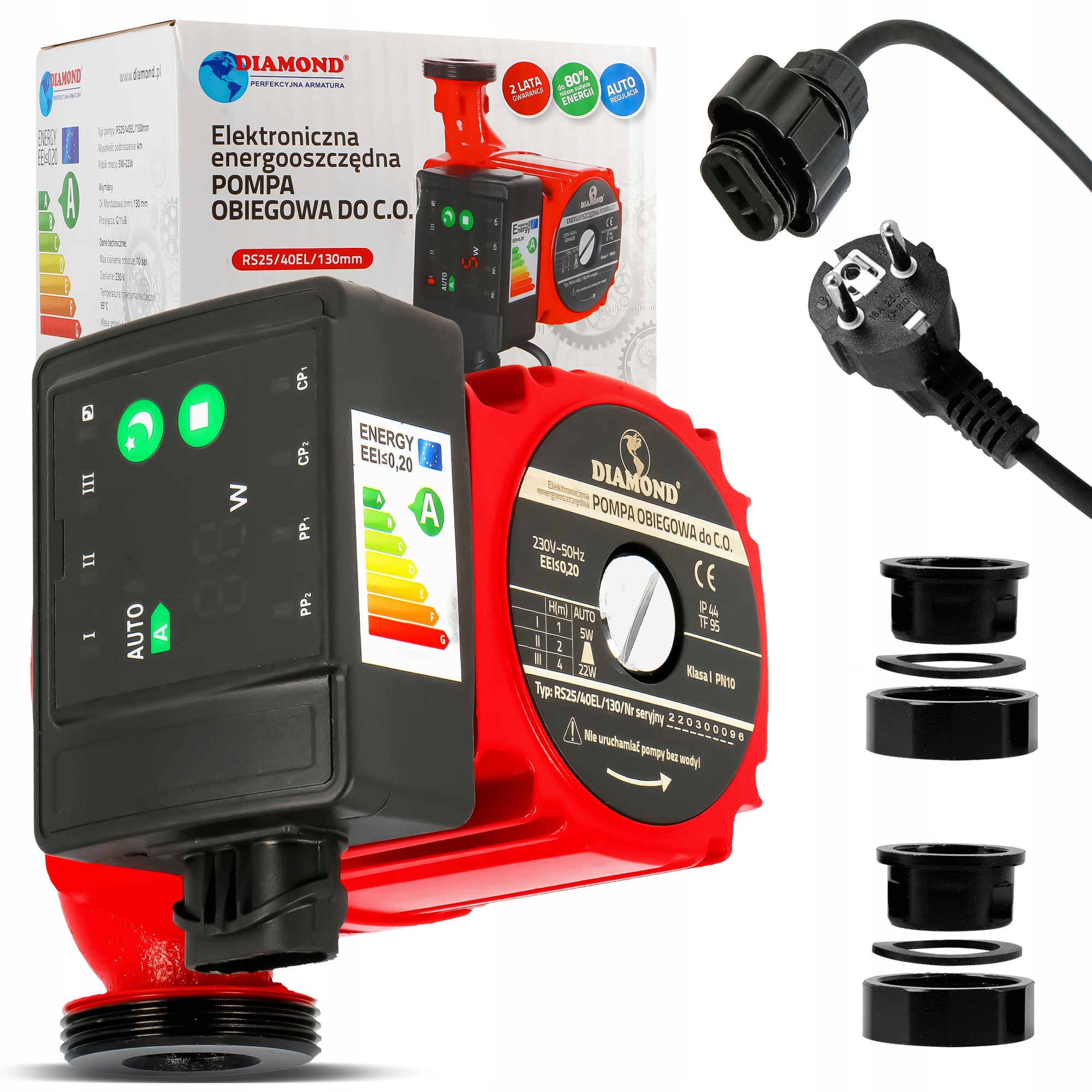 Obehová Pumpa Co Pec 25/40/130 Energeticky Úsporná Elektronické vykurovanie Sx-p