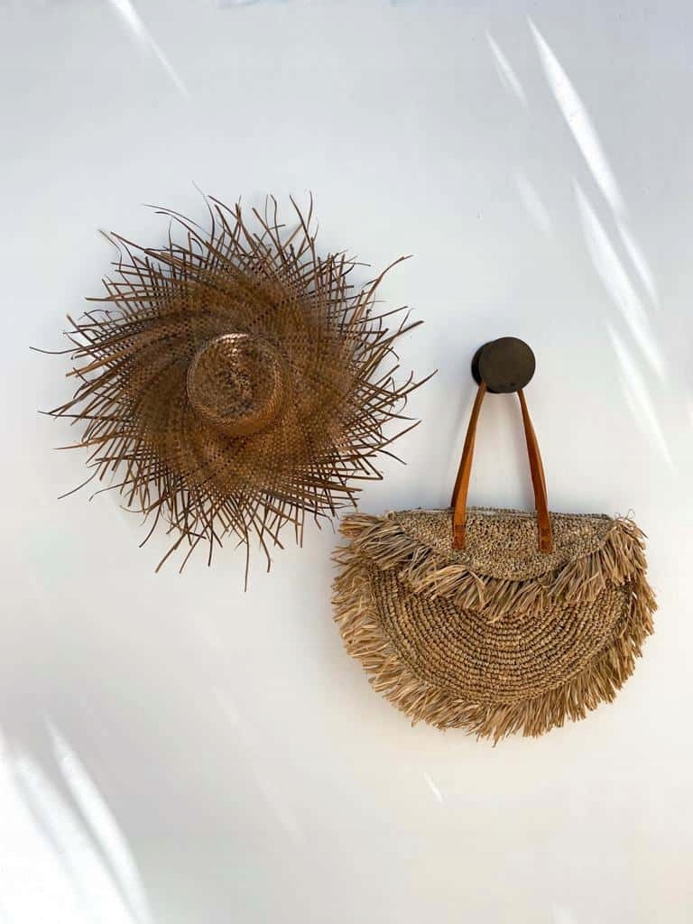 KAPELUSZ SŁOMKOWY Brązowy Kapelusz Słomka Pleciony Rozmiar (obwód głowy w cm) uniwersalny