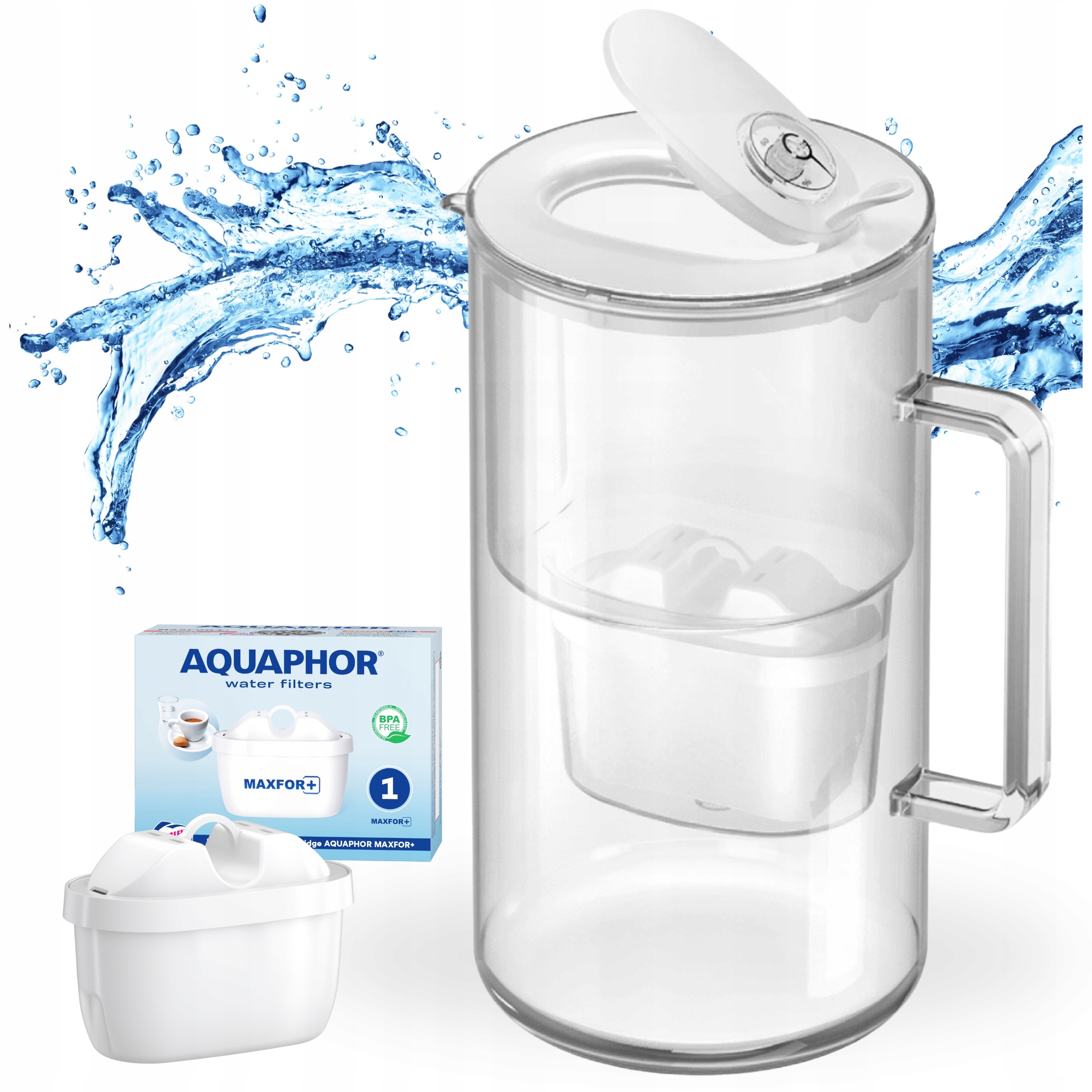 Skleněná konvice Aquaphor Glass 2,5L pro filtrování vody filtr Maxfor+