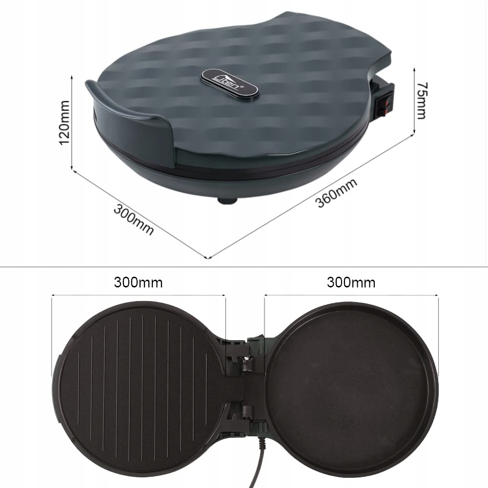 UTEN Elektryczny Grill Stołowy z Powłoką Nieprzywierającą 1200W BBQ — miniatura 7