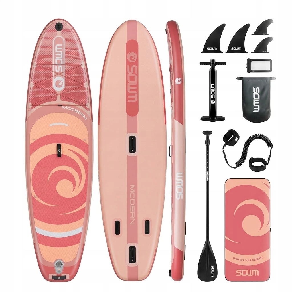 Sup Deska Nafukovací Pro Plavání Paddle Stand Up Set 320 CM Broskev