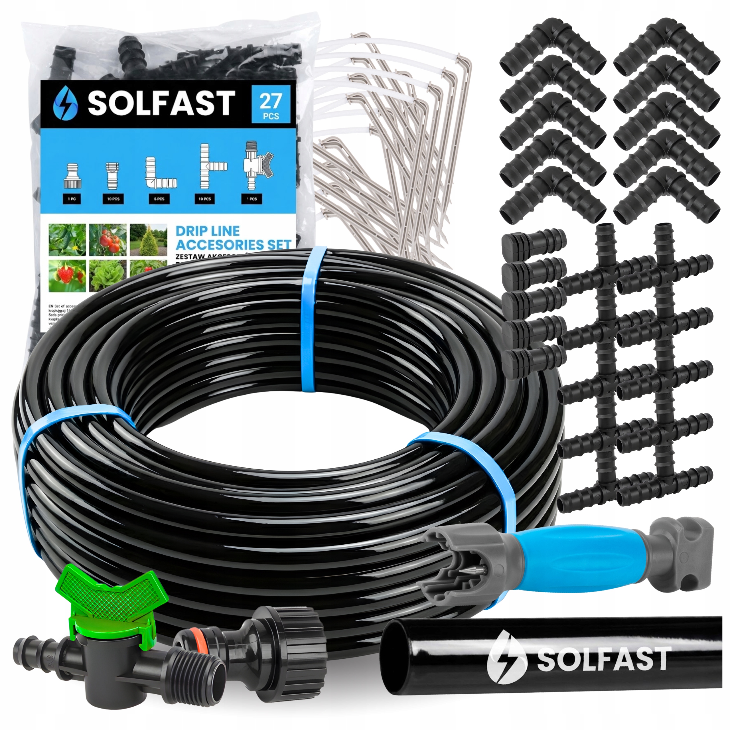 Sada zavlažování Zahrada Sad Květináče Zahrada Emitory Tyčové trubka 16 mm 25 m