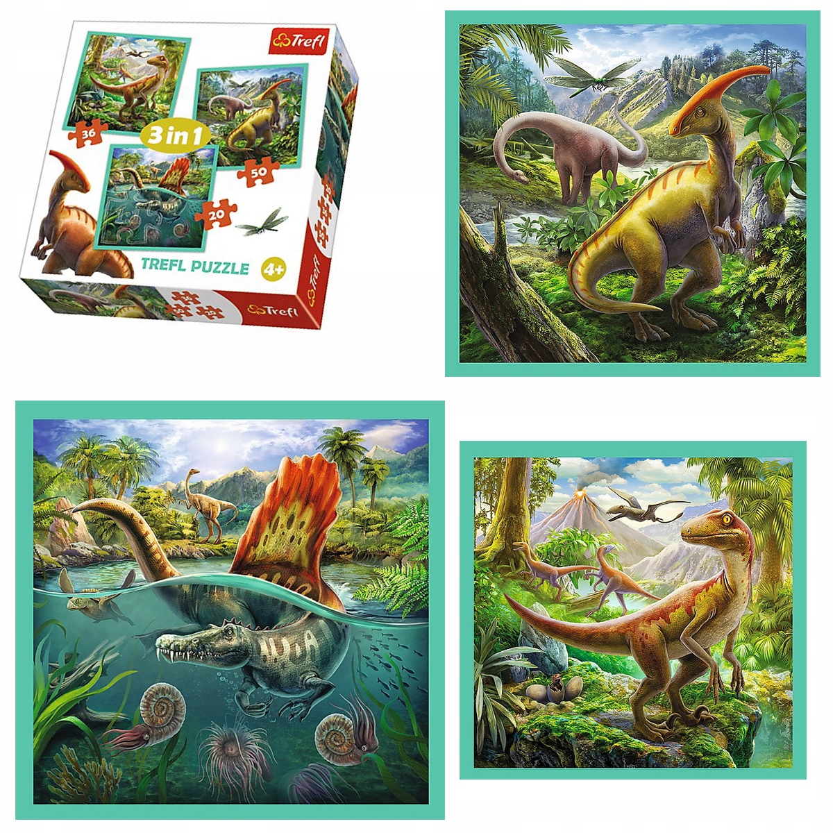 

Puzzle 3w1 Niezwykły świat dinozaurów Trefl