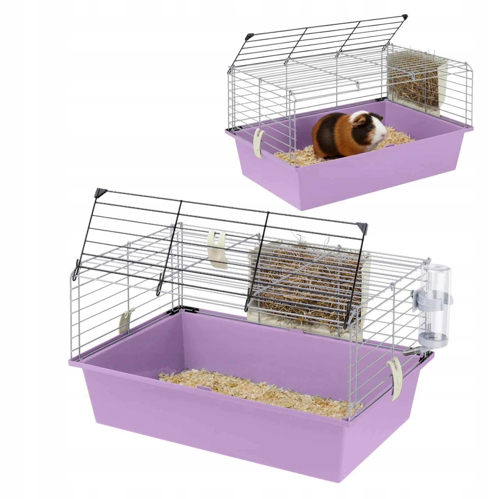 Kompaktowa klatka dla gryzoni 58x38x31,5cm kolor liliowo-różowy