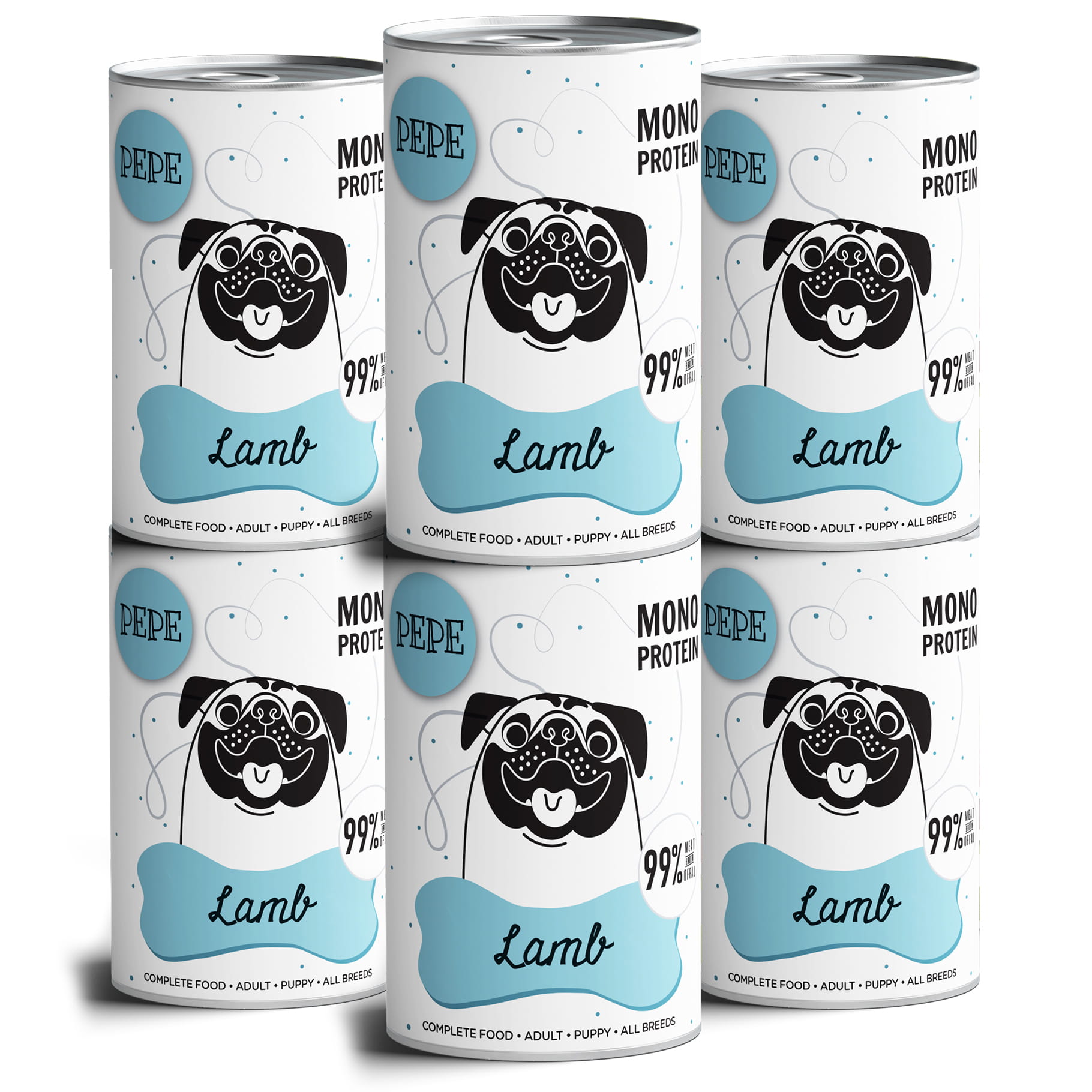 Levně Paka Zvířátka Pepe Mono Protein jehněčí lamb Svařák Balení 6 Kusů 6 x 400 g