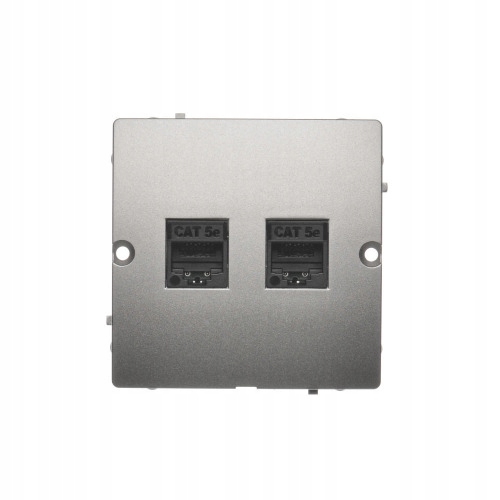 Dvojitá počítačová zásuvka RJ45 kat.5e saténová Basic BMF52.02/29 kontakt