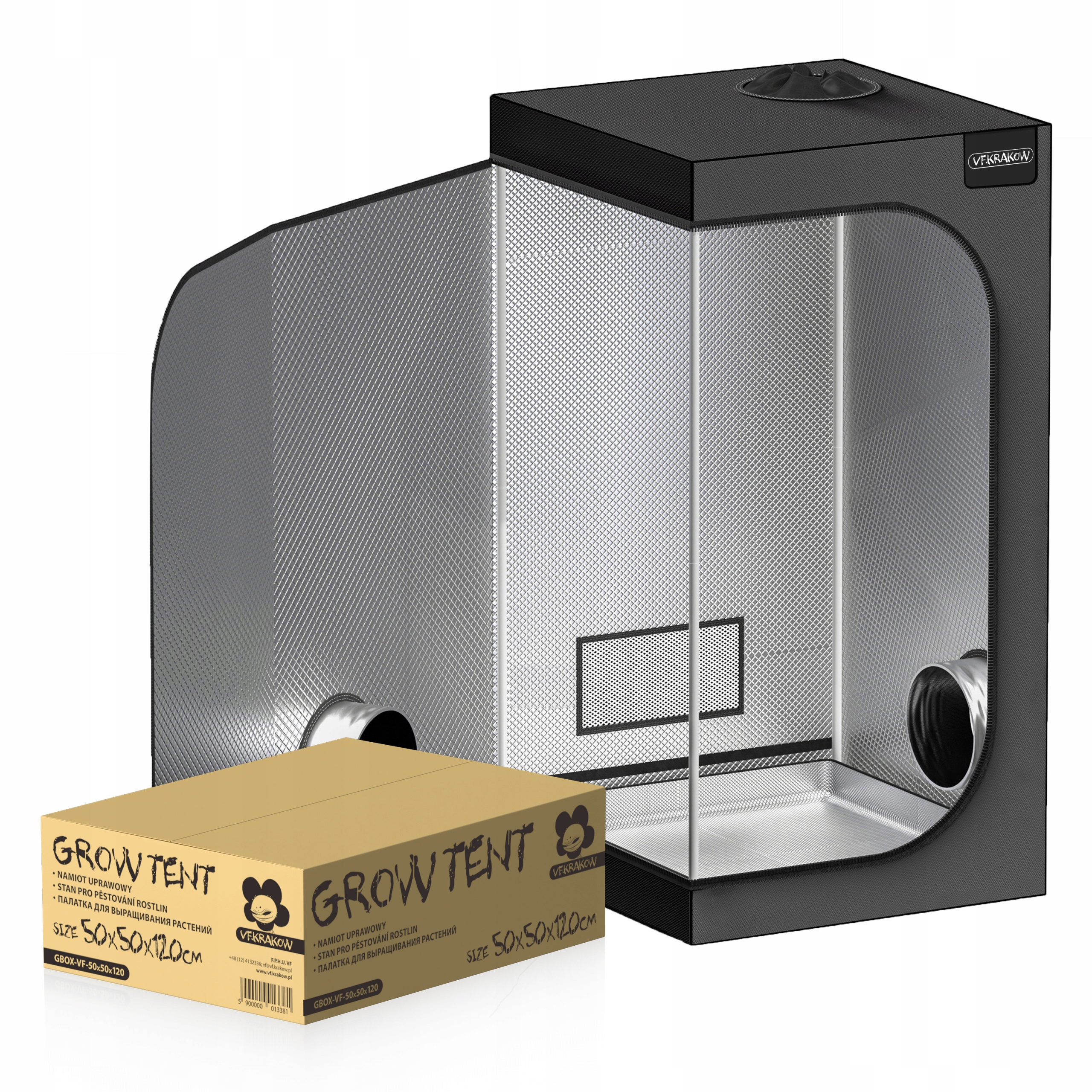GrowBox Namiot do uprawy roślin VF50 50x50x120cm, Vf Krakow
