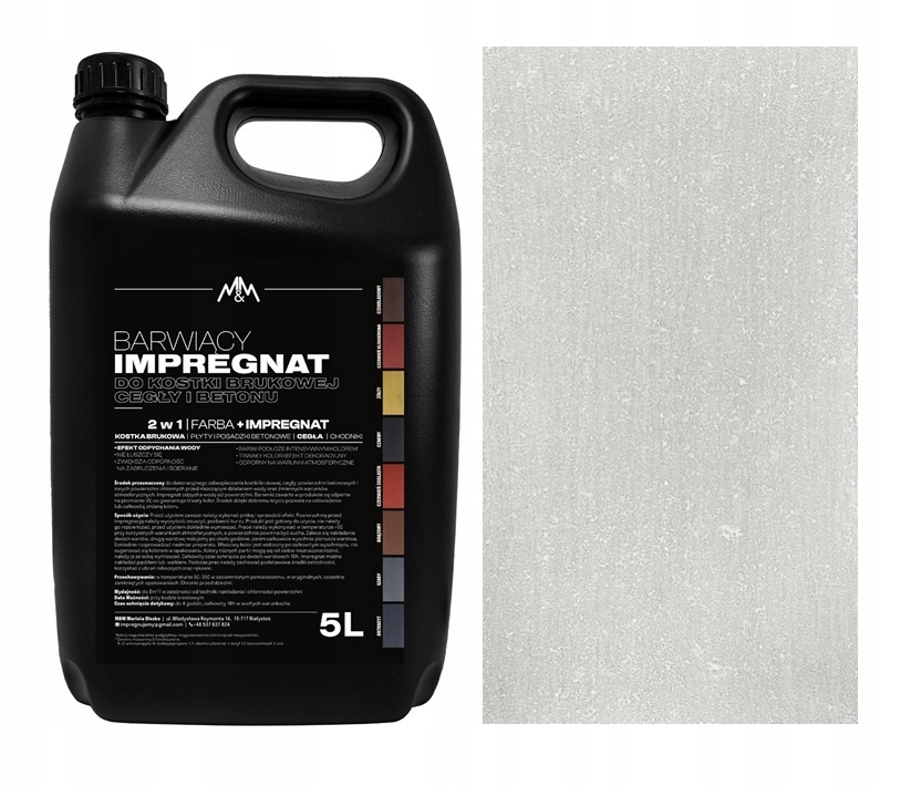 Barwiący Impregnat farba do kostki brukowej i elementów z Betonu 5l biały