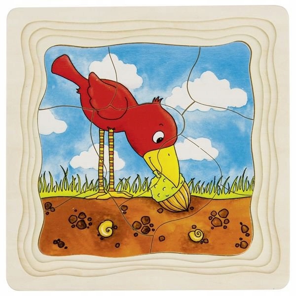 DREWNIANE PUZZLE WARSTWOWE 44 elementy 3+ GOKI Liczba elementów 44