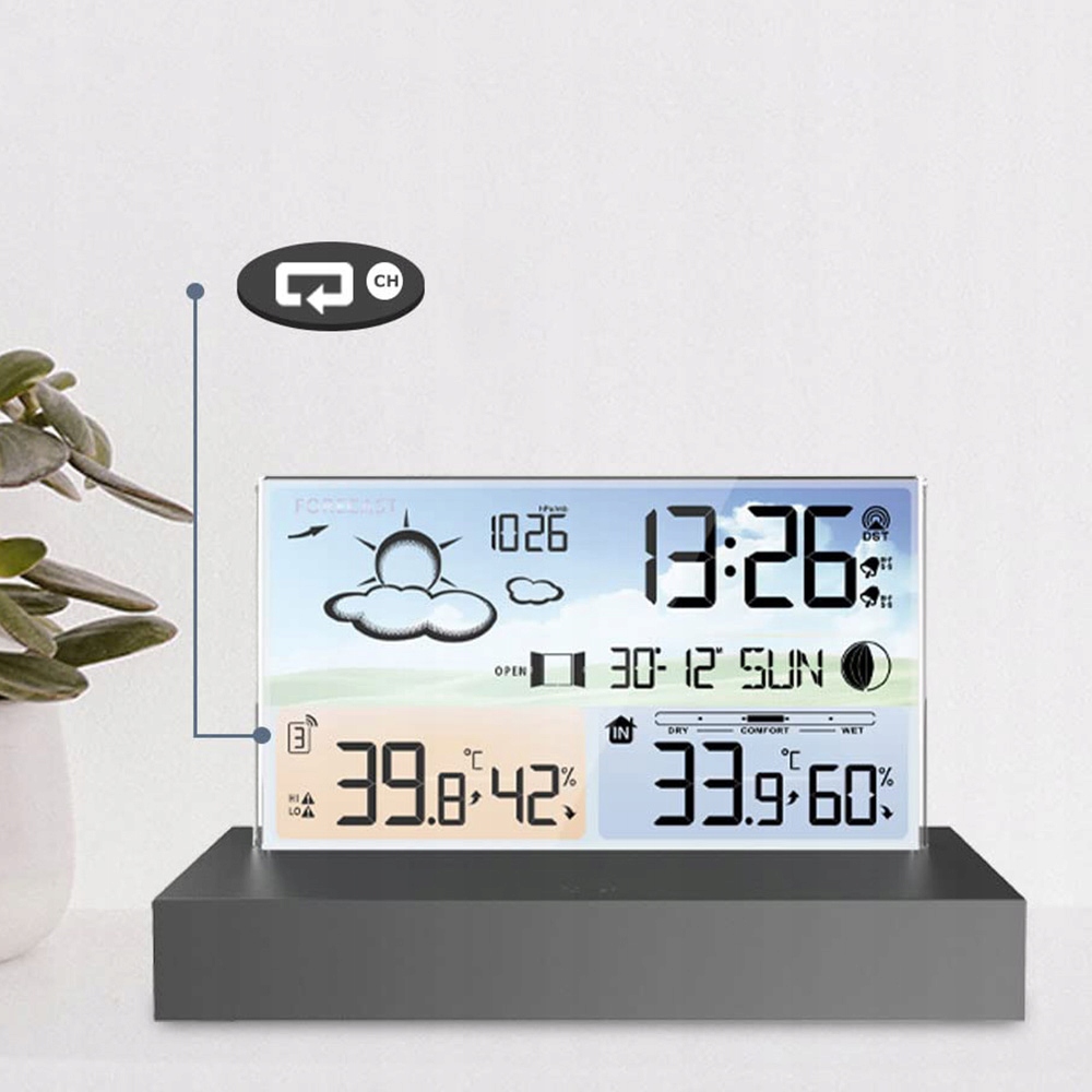 Bezdrátová Povětrnostní Stanice Vlhkoměr Barometr Teploměr s LCD