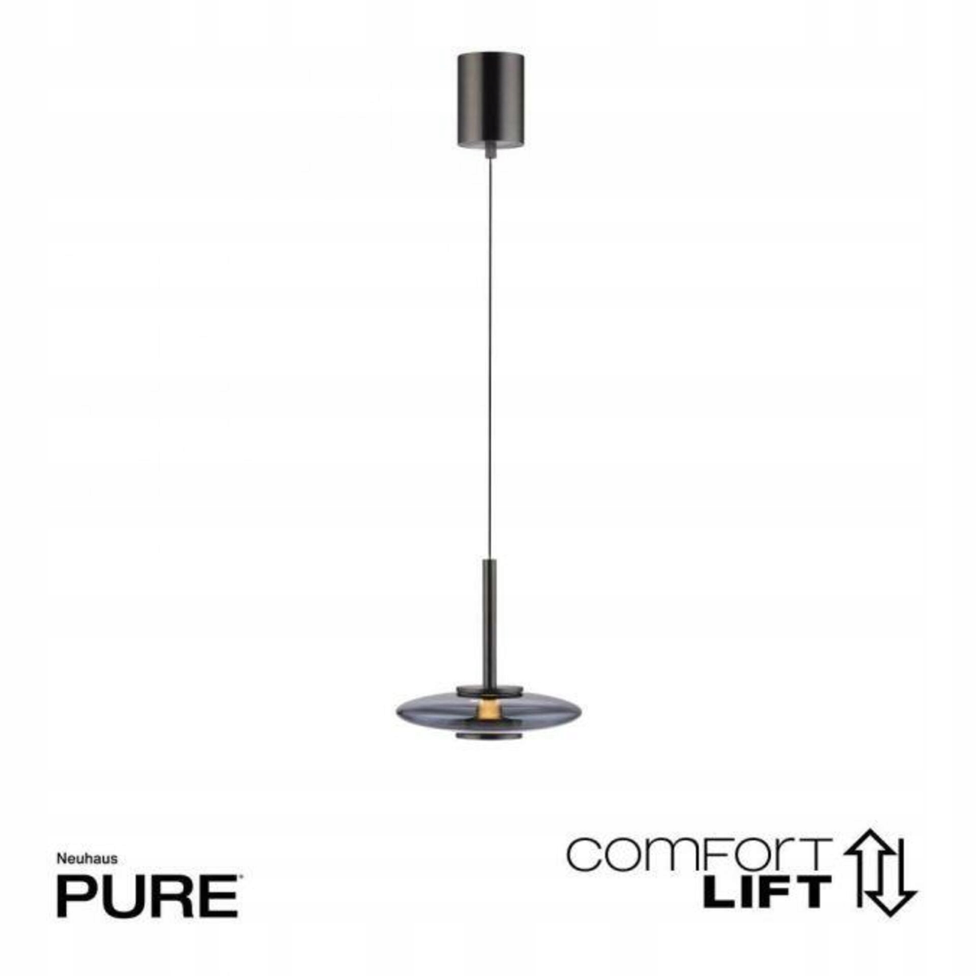 Paul Neuhaus Pure Vitrum závesné Led svietidlo šedé, stmievateľné, Comfort Li